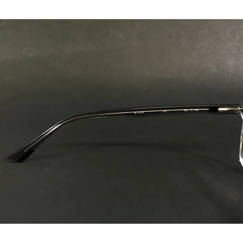 Adin Thomas Eyeglasses Frames AT-514 C2 Clear Black Rectangle Full Rim 55-17-148